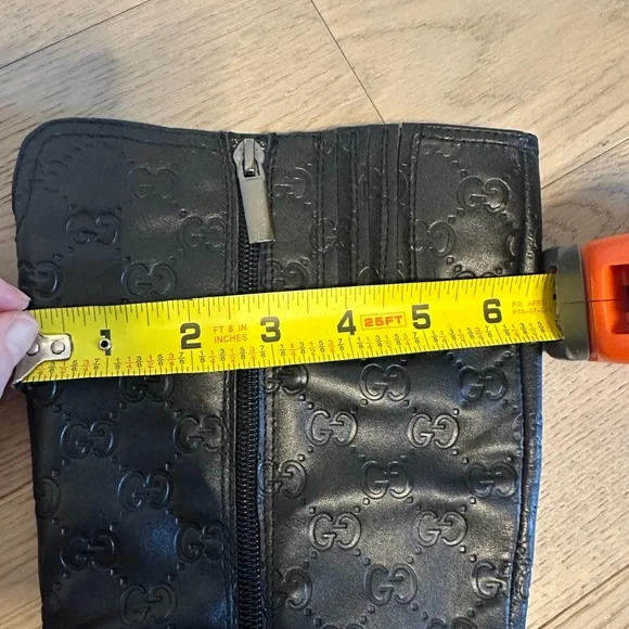 Vintage Black Embossed Monogram Knee-High Platform Stiletto Boots – EU 38 - Picture 13 of 17